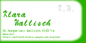 klara wallisch business card